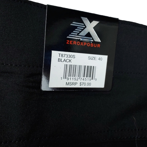 NWT Zeroxposur Mens 40 Blk Stretch Travel Shorts - Picture 5 of 7
